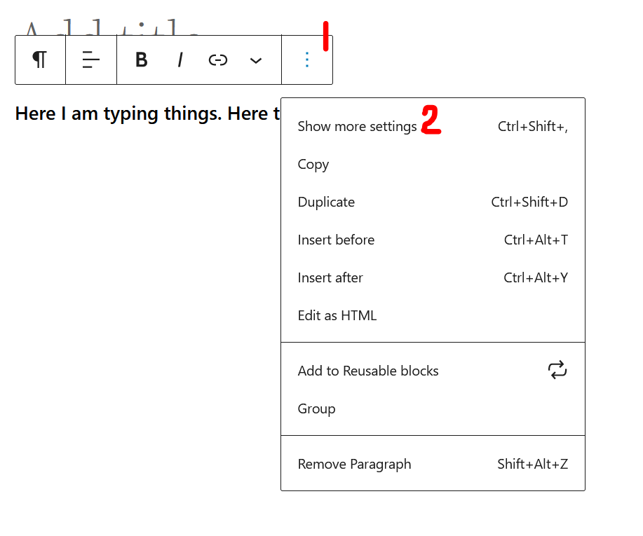 screenshot of show more settings