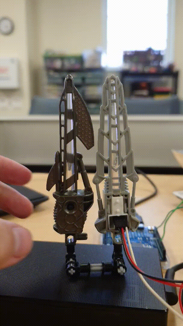 A gif showcasing the flashing lights of an original Inika sword, along side a custom programmed light
