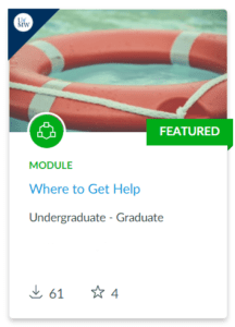 screenshot of the Where to Get Help Canvas module