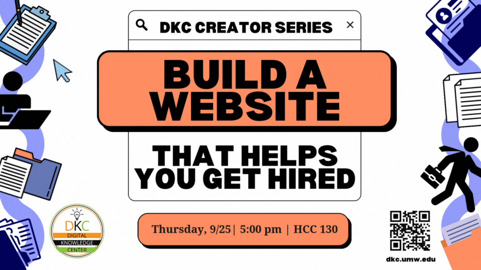 Build a website that helps you get hired, Thursday 9/25 at 5pm in HCC 130