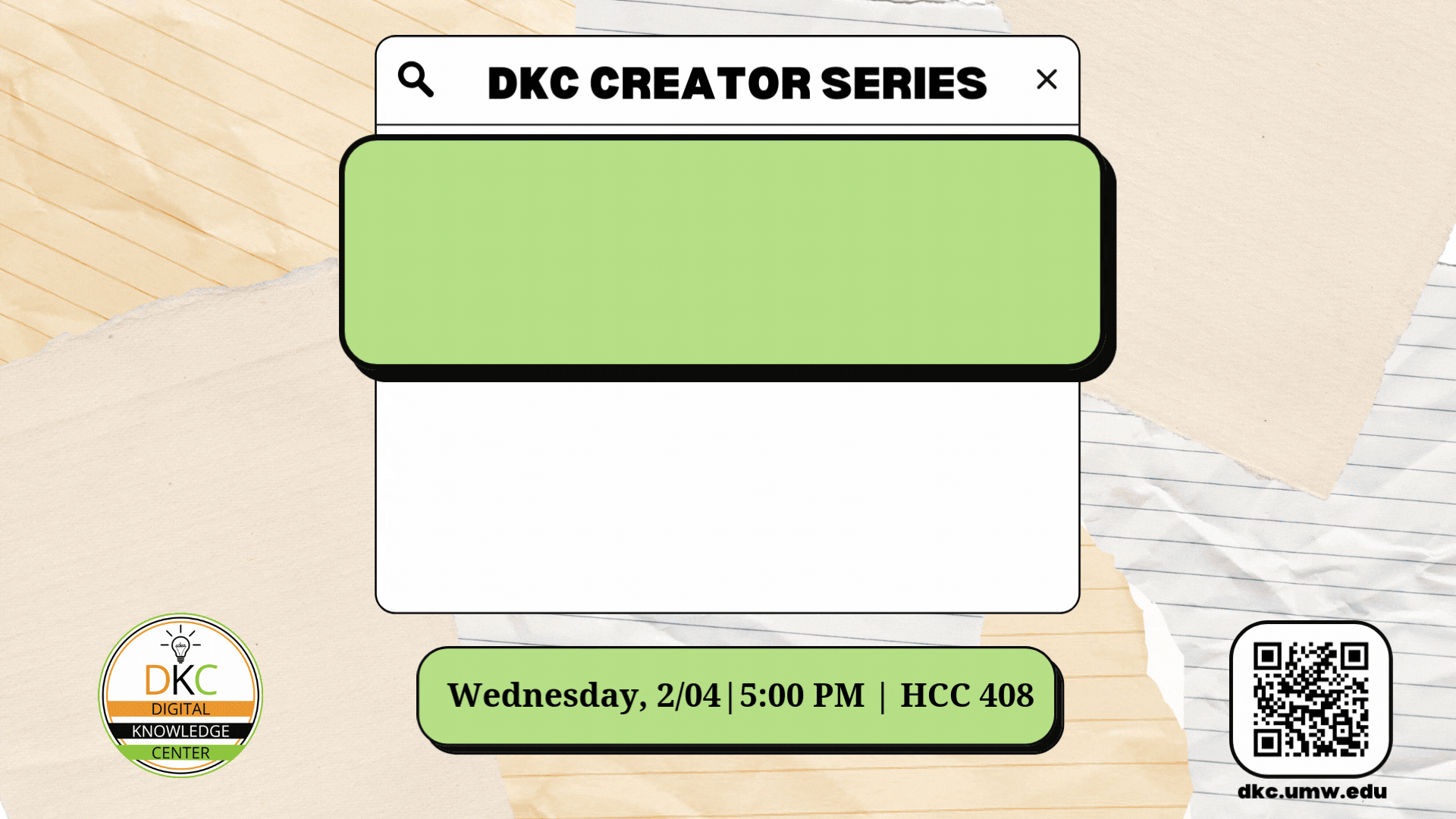Workshop Titled "Let’s Get Sticky | Design and print your own stickers with the Cricut" on February 28 at 5pm in HCC 408.